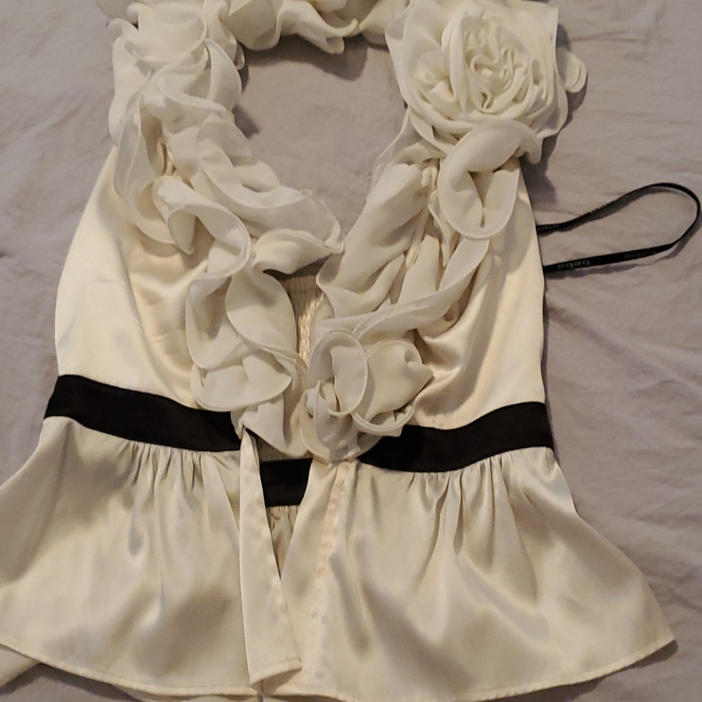 Off white and black blouse